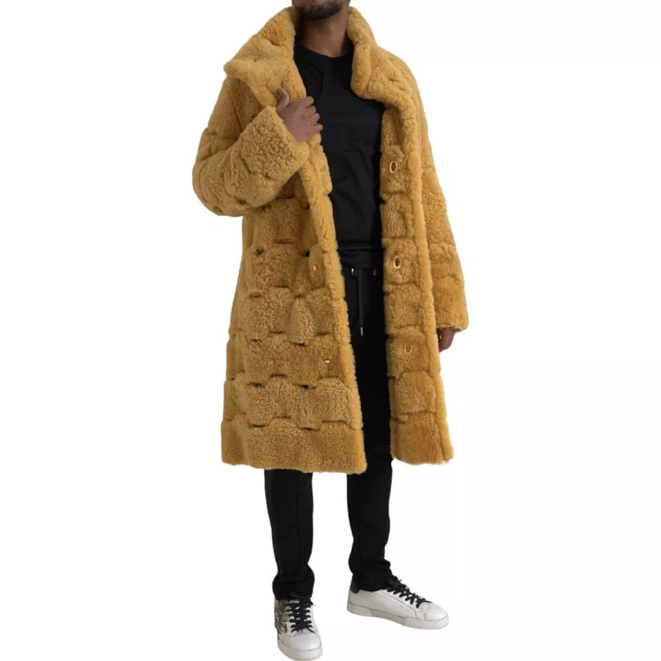 Bottega Veneta Yellow Wool Long Teddy Coat Jacket JKT4062-46