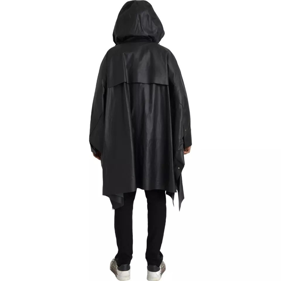 Bottega Veneta Black Leather Hooded Men Trenchcoat Jacket JKT4065-48