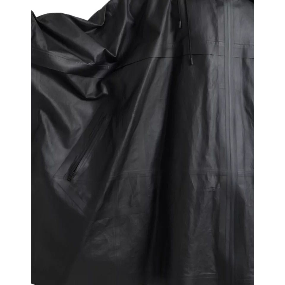 Bottega Veneta Black Leather Hooded Men Trenchcoat Jacket JKT4065-48