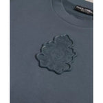 Dolce & Gabbana Blue Cotton Logo Patch Crew Neck Men Pullover Sweater TSH86295-44
