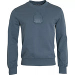 Dolce & Gabbana Blue Cotton Logo Patch Crew Neck Men Pullover Sweater TSH86295-44