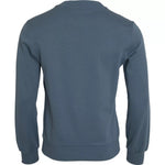 Dolce & Gabbana Blue Cotton Logo Patch Crew Neck Men Pullover Sweater TSH86295-44