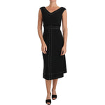 Dolce & Gabbana Black Wool Stretch A-line Sheath Dress DR1478-2
