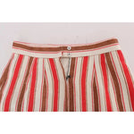 Dolce & Gabbana Multicolor Portofino Stripes Cotton Midi Skirt SKI1053-40