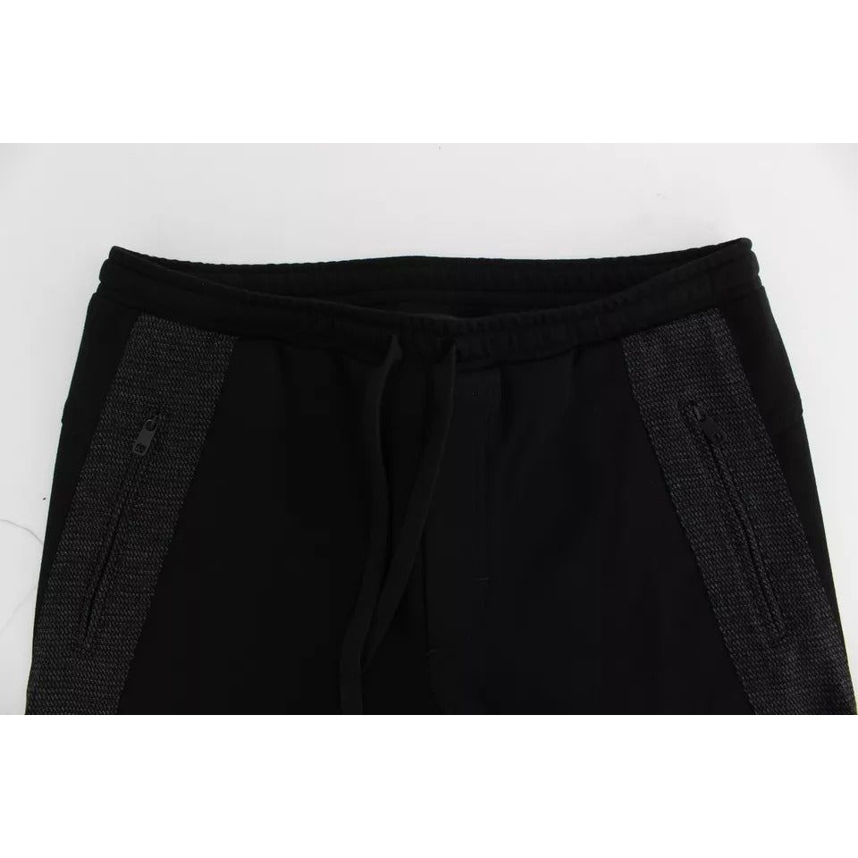 Dolce & Gabbana Black Gray Wool Casual Trousers Stripe Pants SIG30697-54