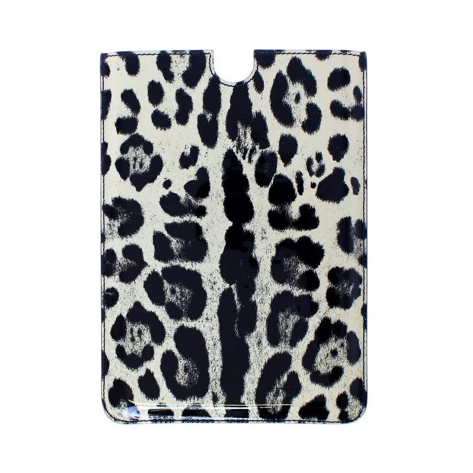 Dolce & Gabbana White Leopard Pattern Leather eBook Cover Tablet Case IPA10045
