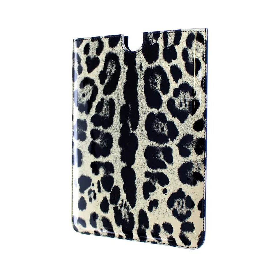 Dolce & Gabbana White Leopard Pattern Leather eBook Cover Tablet Case IPA10045