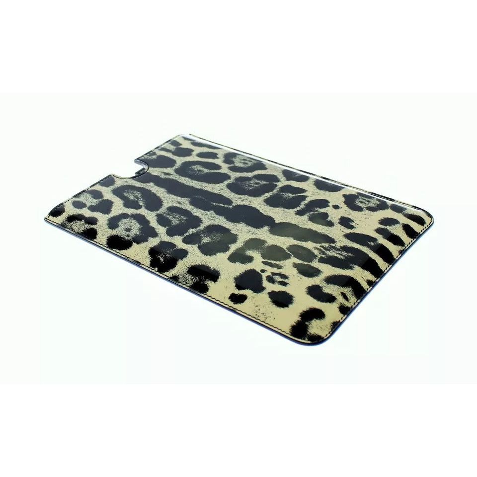 Dolce & Gabbana White Leopard Pattern Leather eBook Cover Tablet Case IPA10045