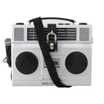 Dolce & Gabbana Silver Retro Radio Boombox Limited Edition Handmade Wood Bag VAS15485