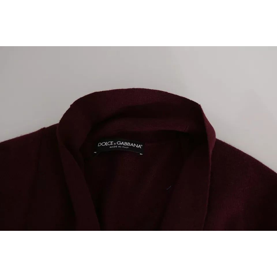 Dolce & Gabbana Bordeaux Cashmere Crown Cardigan Sweater TSH4034-48