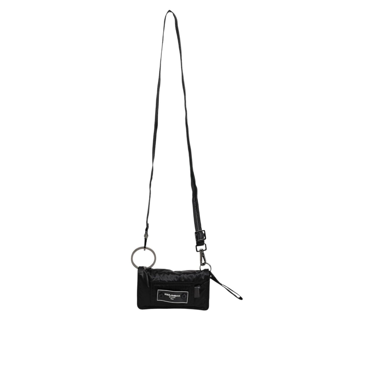 Dolce & Gabbana Black Fabric Logo Two Way Clutch Crossbody Bag