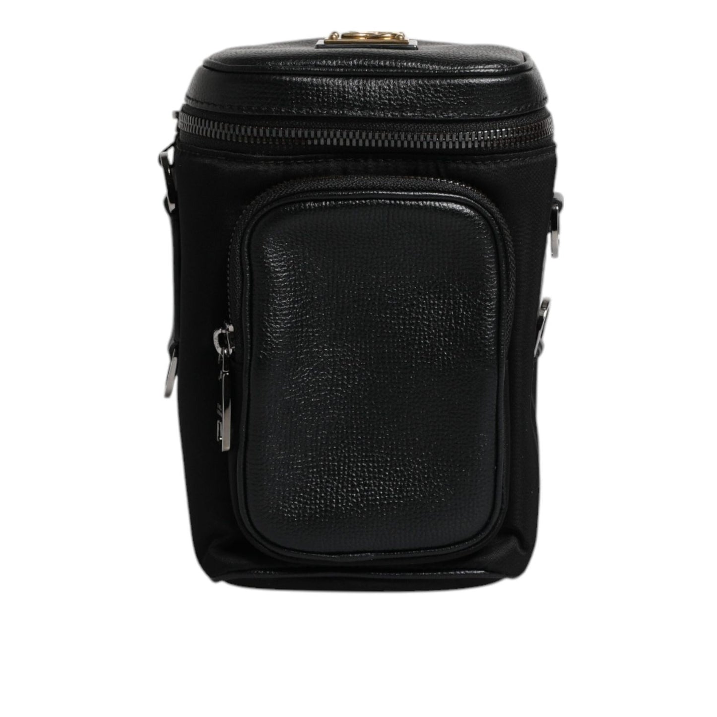 Dolce & Gabbana Black Leather Logo Purse Crossbody Camera Bag