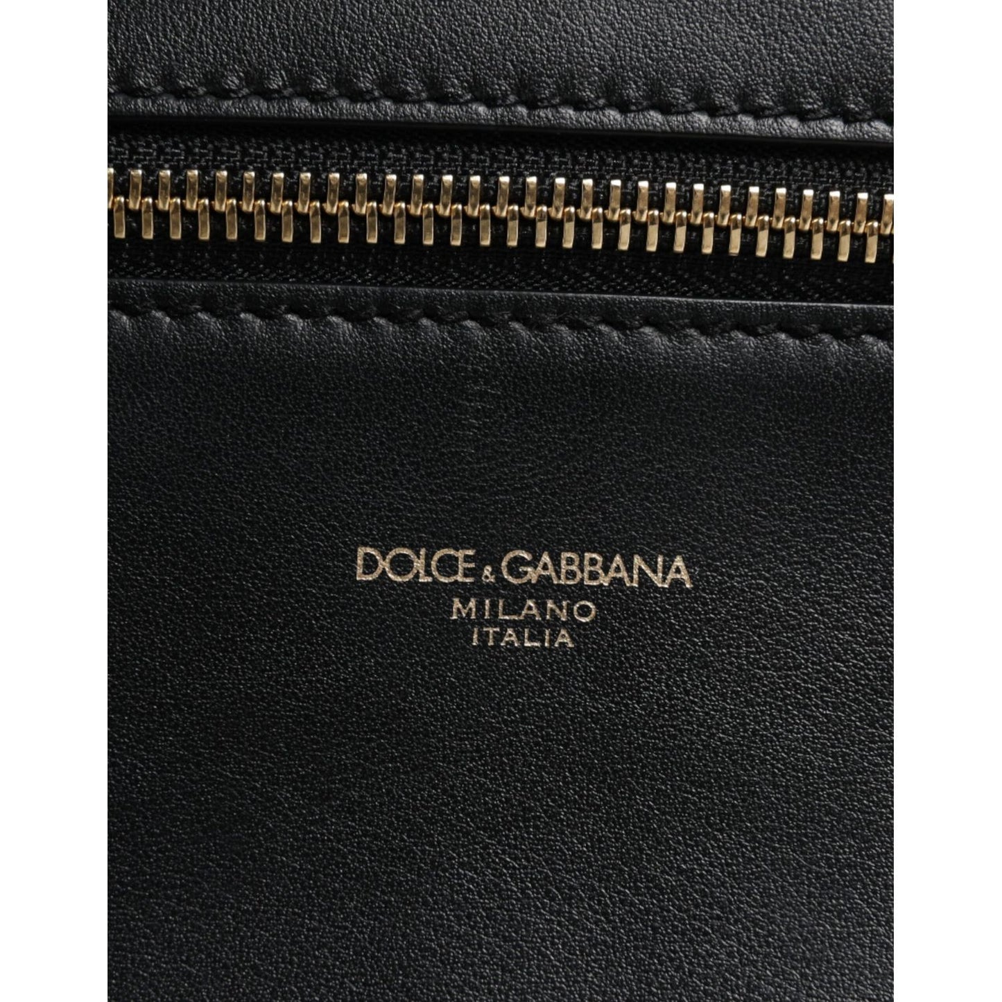 Dolce & Gabbana Black Calfskin Leather Gothic Messenger Bag