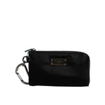 Dolce & Gabbana Black Nylon Logo Plaque Keyring Pouch Clutch Bag