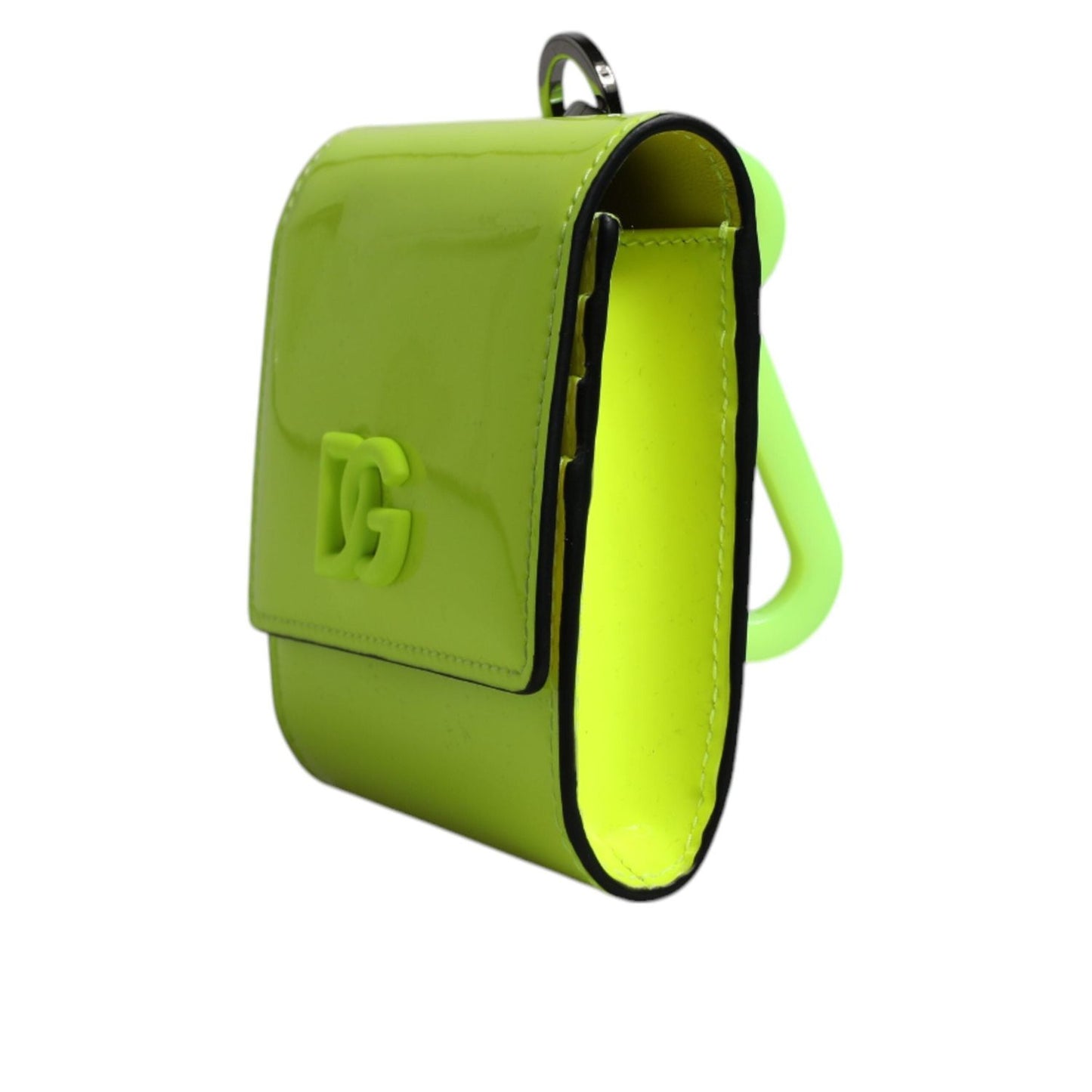 Dolce & Gabbana Yellow Green Bifold DG Logo Neck Strap Cardholder Wallet BAG4193