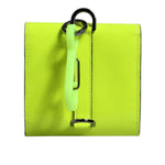 Dolce & Gabbana Yellow Green Bifold DG Logo Neck Strap Cardholder Wallet BAG4193