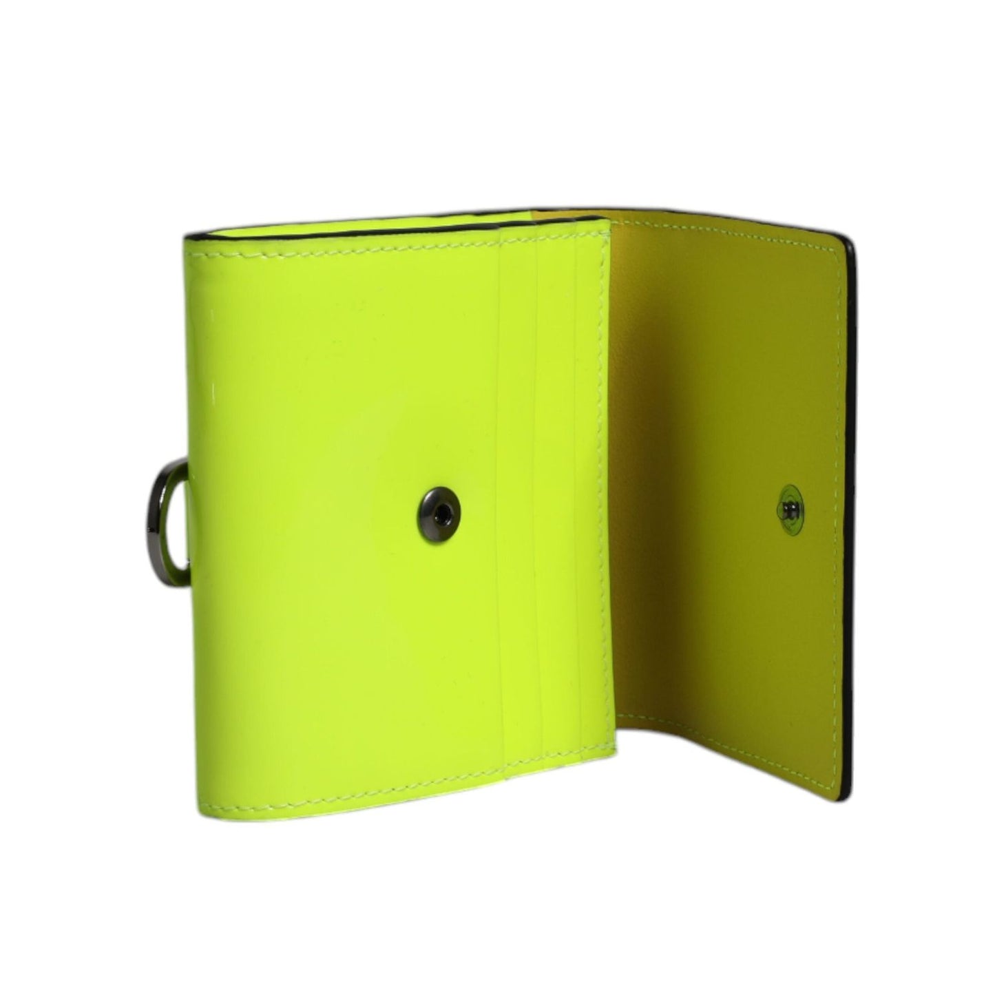 Dolce & Gabbana Yellow Green Bifold DG Logo Neck Strap Cardholder Wallet BAG4193