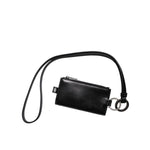 Dolce & Gabbana Black Horse Leather Lanyard Logo Card Holder Wallet