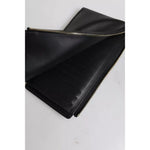 Dolce & Gabbana Black Leather Logo Plaque Neck Strap Card Coin Wallet