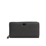 Dolce & Gabbana Dark Gray Leather DG Logo Zip Around Continental Wallet BAG4259