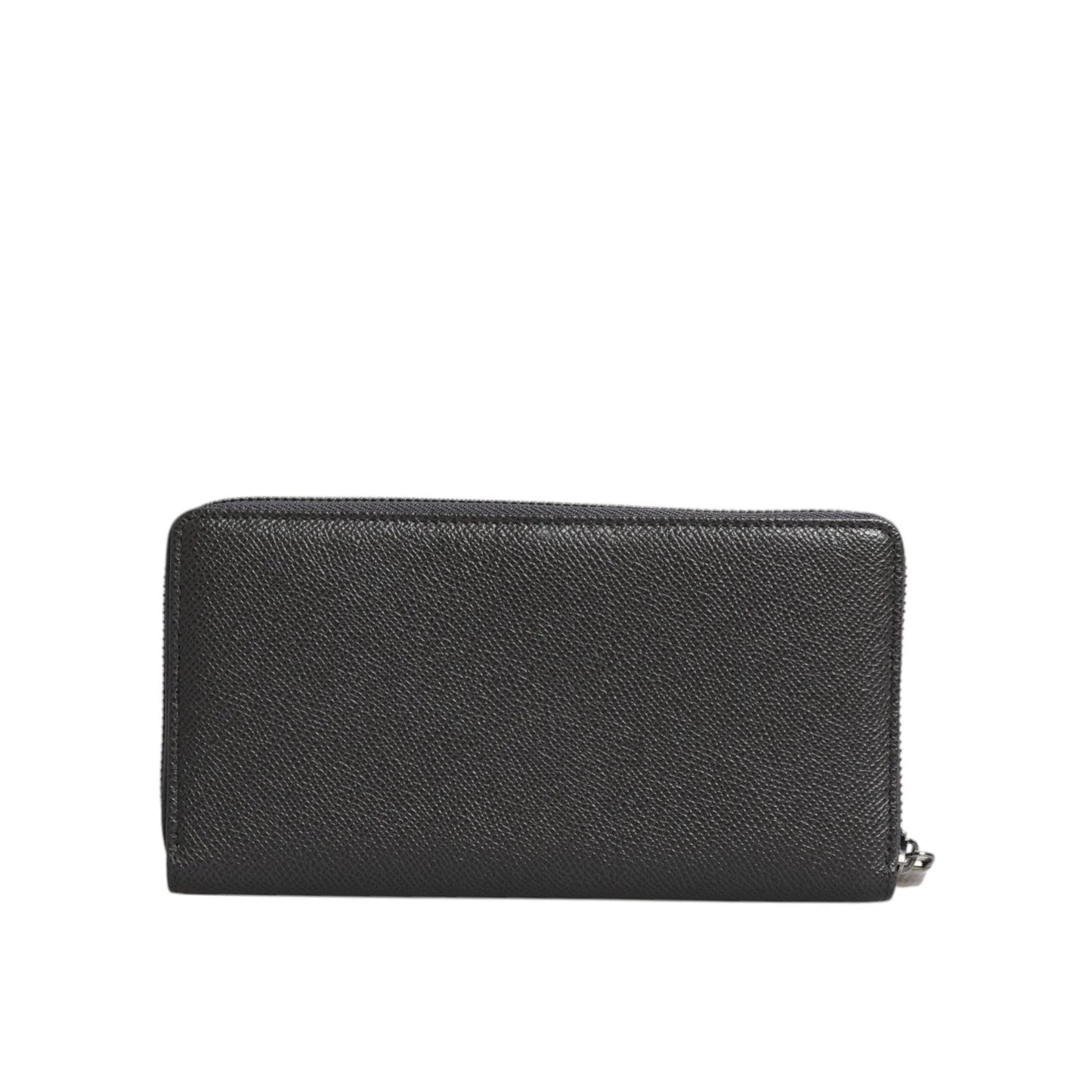 Dolce & Gabbana Dark Gray Leather DG Logo Zip Around Continental Wallet BAG4259