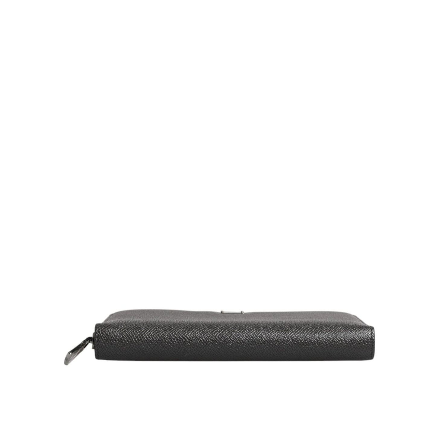Dolce & Gabbana Dark Gray Leather DG Logo Zip Around Continental Wallet BAG4259