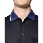 Dolce & Gabbana Blue Silk Collared Short Sleeves Polo T-shirt TSH86706-50