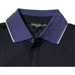 Dolce & Gabbana Blue Silk Collared Short Sleeves Polo T-shirt TSH86706-50