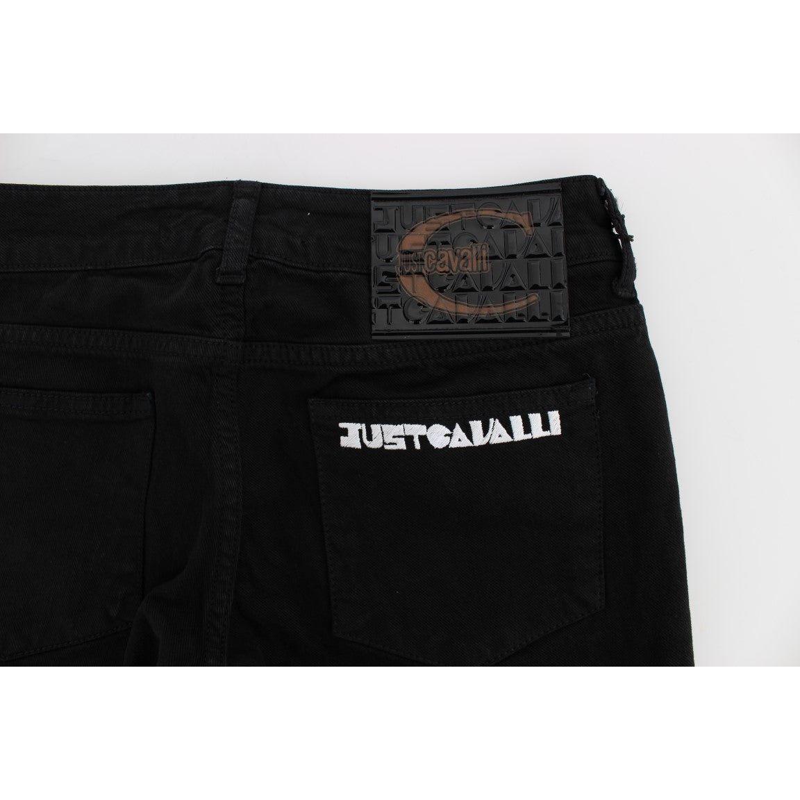 Cavalli Black Cotton Stretch Slim Skinny Fit Jeans SIG18164-3