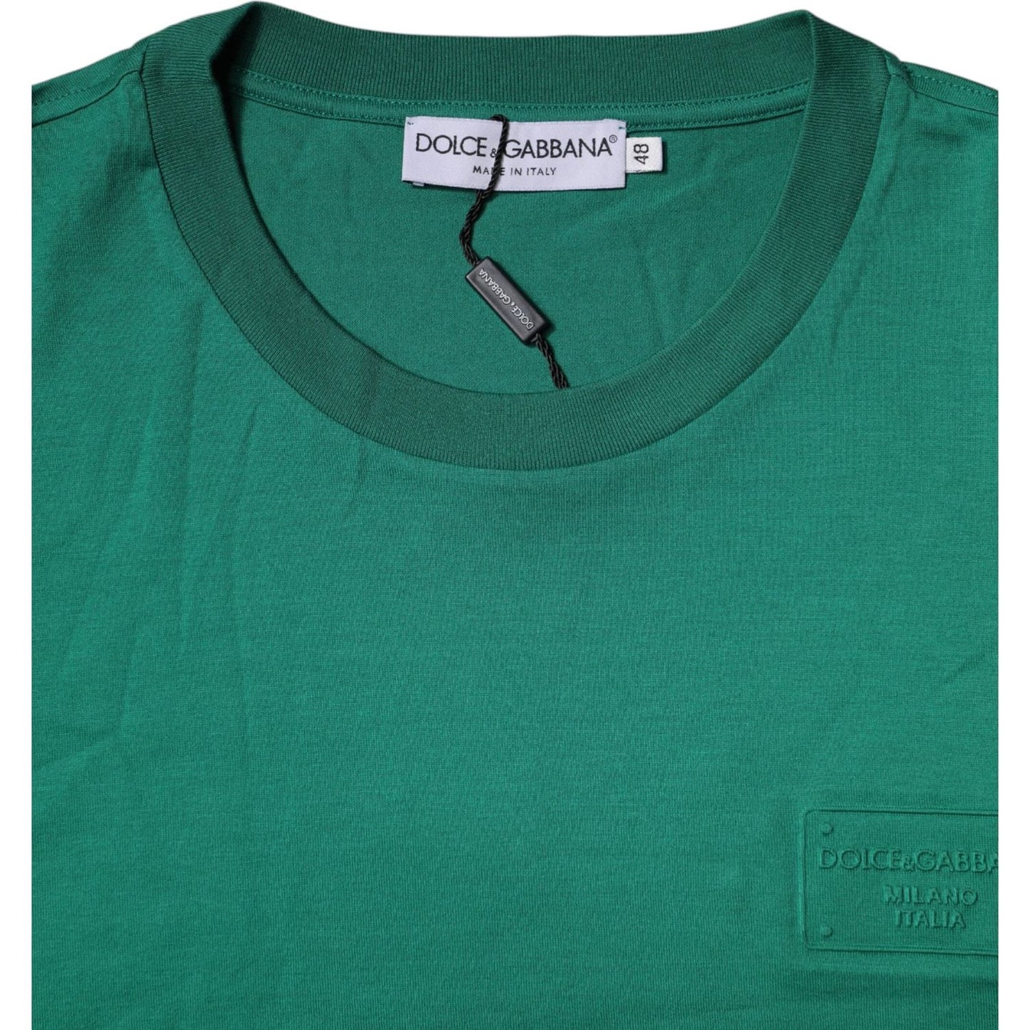 Dolce & Gabbana Green Logo Crew Neck Short Sleeves T-shirt TSH87441-48
