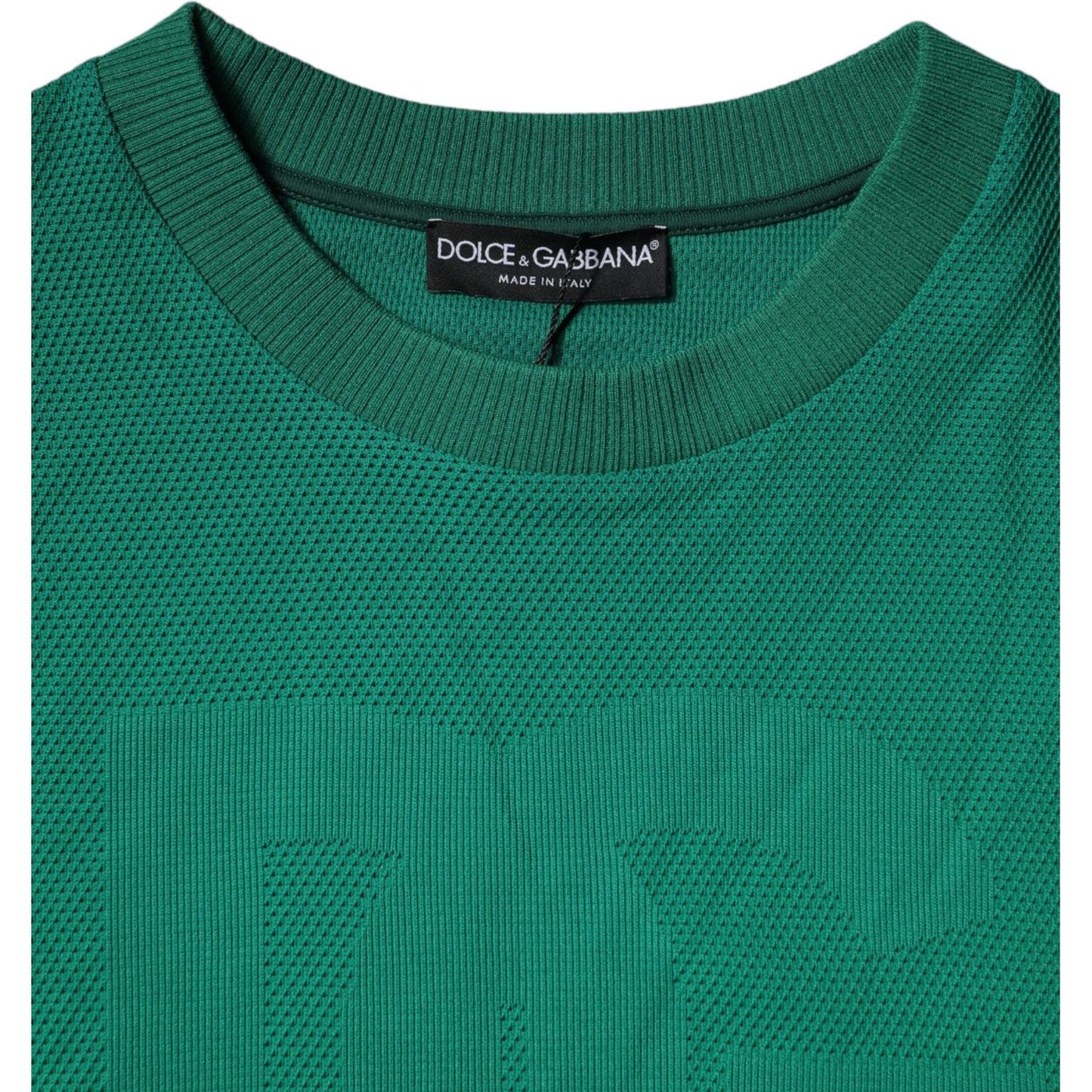 Dolce & Gabbana Green Logo Nylon Crew Neck Pullover Sweater TSH87457-54