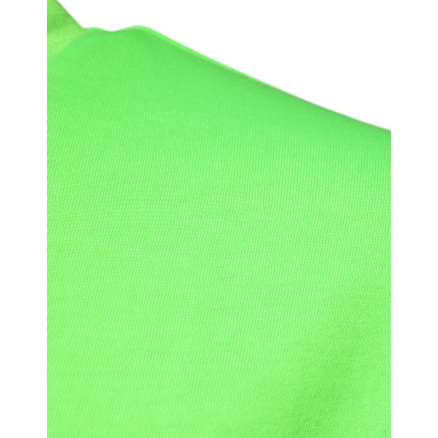 Dolce & Gabbana Green Logo Polyester Crew Neck T-shirt TSH87640-44