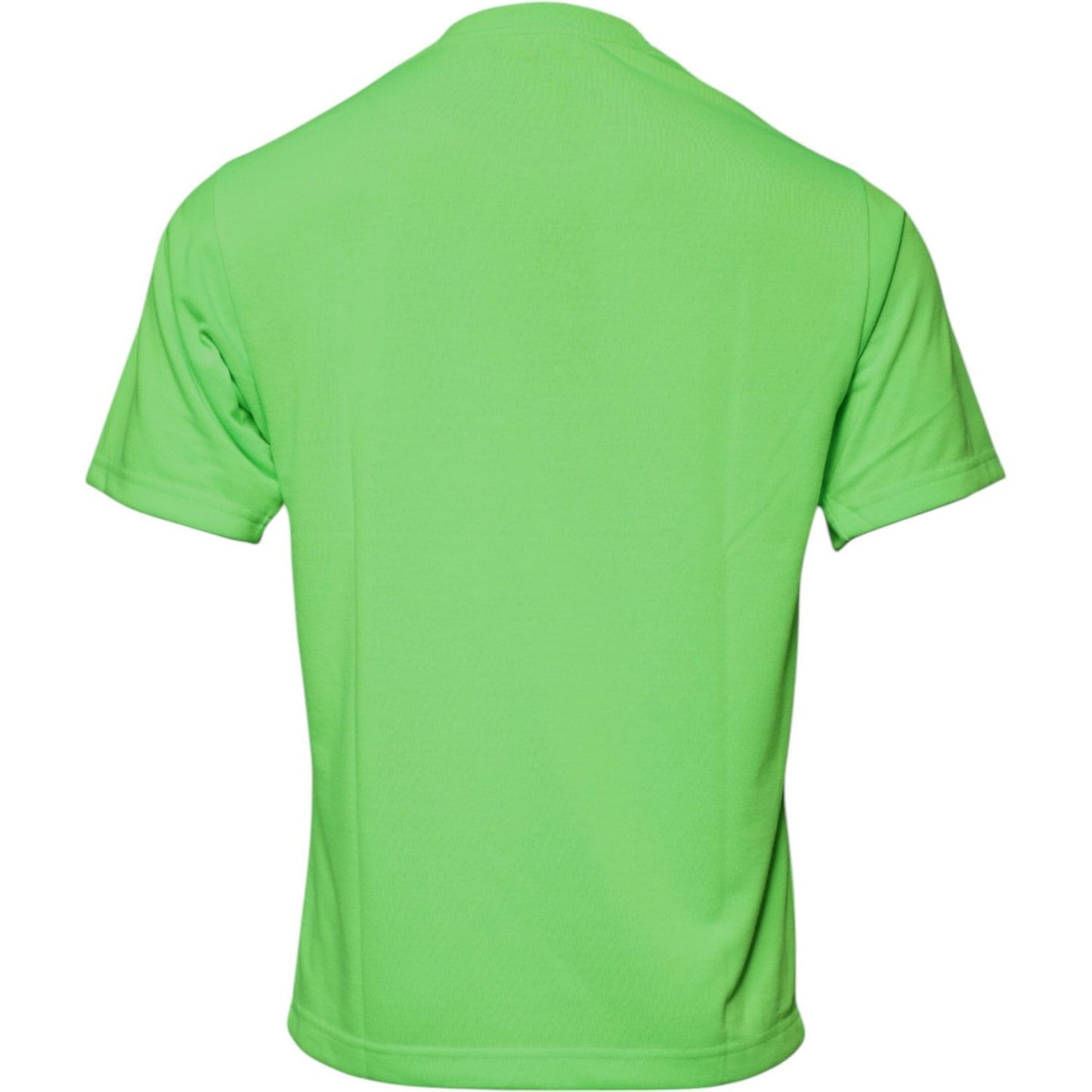 Dolce & Gabbana Green Logo Polyester Crew Neck T-shirt TSH87640-44