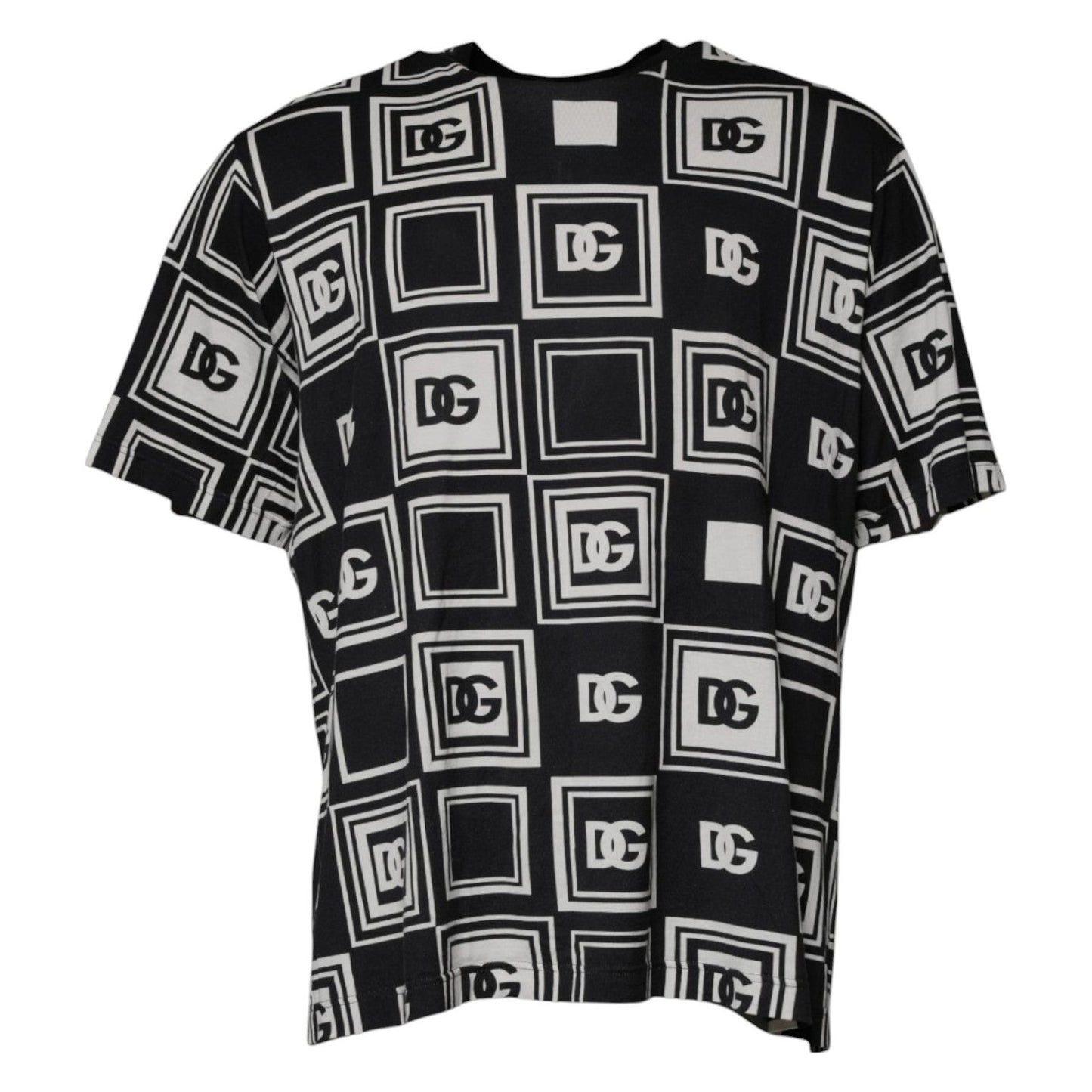 Dolce & Gabbana Black Logo Monogram Cotton Crew Neck T-shirt TSH87679-54