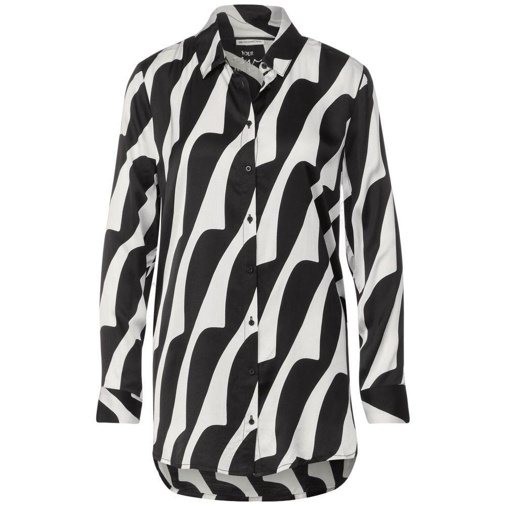Street One Black And White Viscose Blouse ST-13438002438-IT38|XS