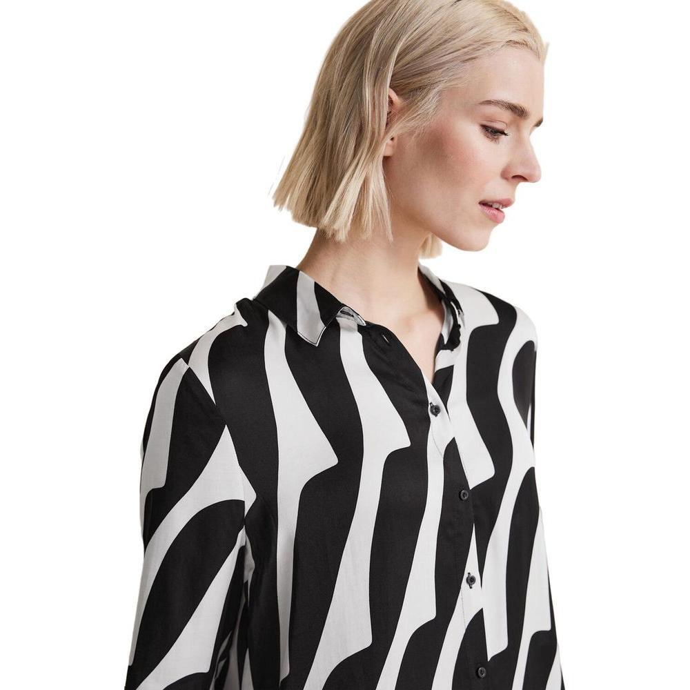 Street One Black And White Viscose Blouse ST-13438002438-IT38|XS