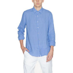 Calvin Klein Blue Linen Shirt CA-13226100132-39
