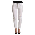 Dolce & Gabbana White Cotton Denim Pretty Slim Fit Jeans PAN73040-38