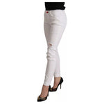 Dolce & Gabbana White Cotton Denim Pretty Slim Fit Jeans PAN73040-38