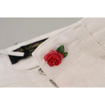 Dolce & Gabbana White Cotton Denim Pretty Slim Fit Jeans PAN73040-38
