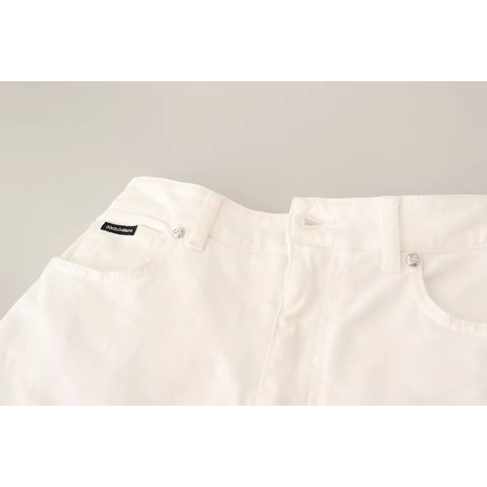 Dolce & Gabbana White MONICA Boot Cut Cotton Denim Jeans PAN73041-42