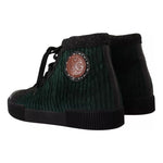 Dolce & Gabbana Green Corduroy High Tops Sneakers Mens Casual Shoes MV4458-42