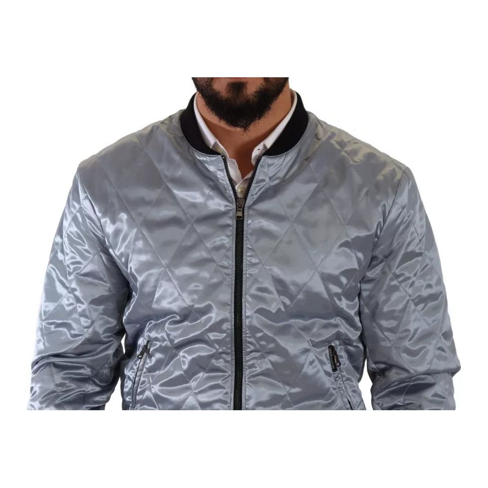 Dolce & Gabbana Light Blue Bomber Coat Men Jacket JKT3304-50