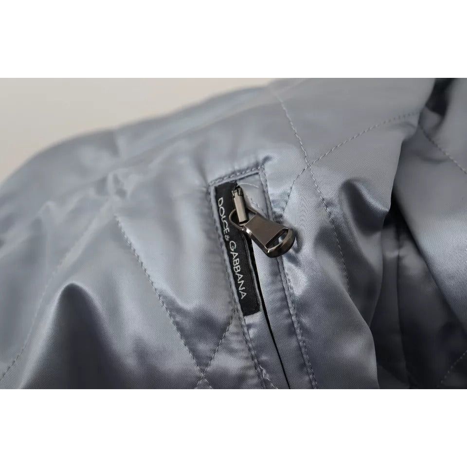 Dolce & Gabbana Light Blue Bomber Coat Men Jacket JKT3304-50