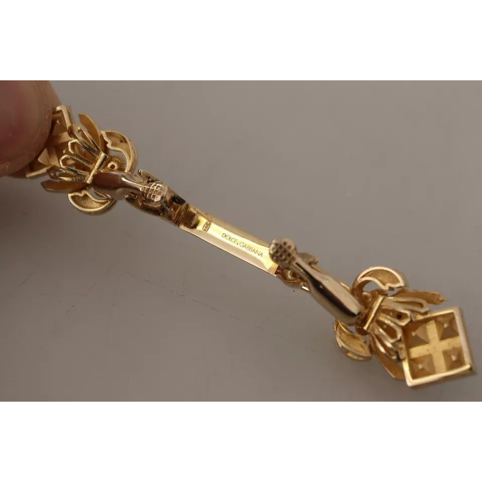 Dolce & Gabbana Gold Plated 925 Sterling Silver Crystal Collar Stop Brooch SMY100980