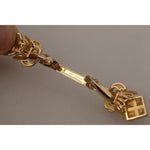 Dolce & Gabbana Gold Plated 925 Sterling Silver Crystal Collar Stop Brooch SMY100980