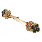 Dolce & Gabbana Gold Plated 925 Sterling Silver Crystal Collar Stop Brooch SMY100980