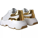 Dolce & Gabbana White Gold DAYMASTER Leather Sneakers Men Shoes MV4300-42