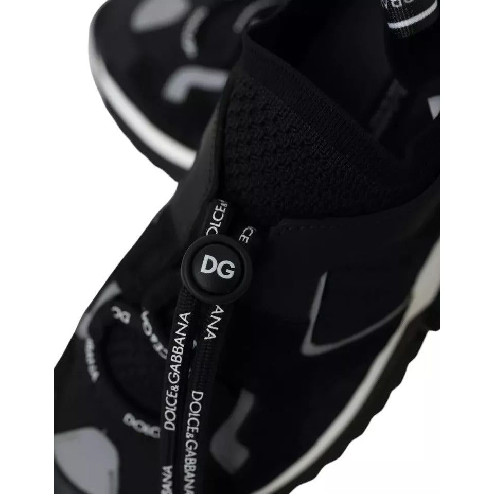 Dolce & Gabbana Black White Logo Sorrento Mens Sneakers Shoes MV4442-41