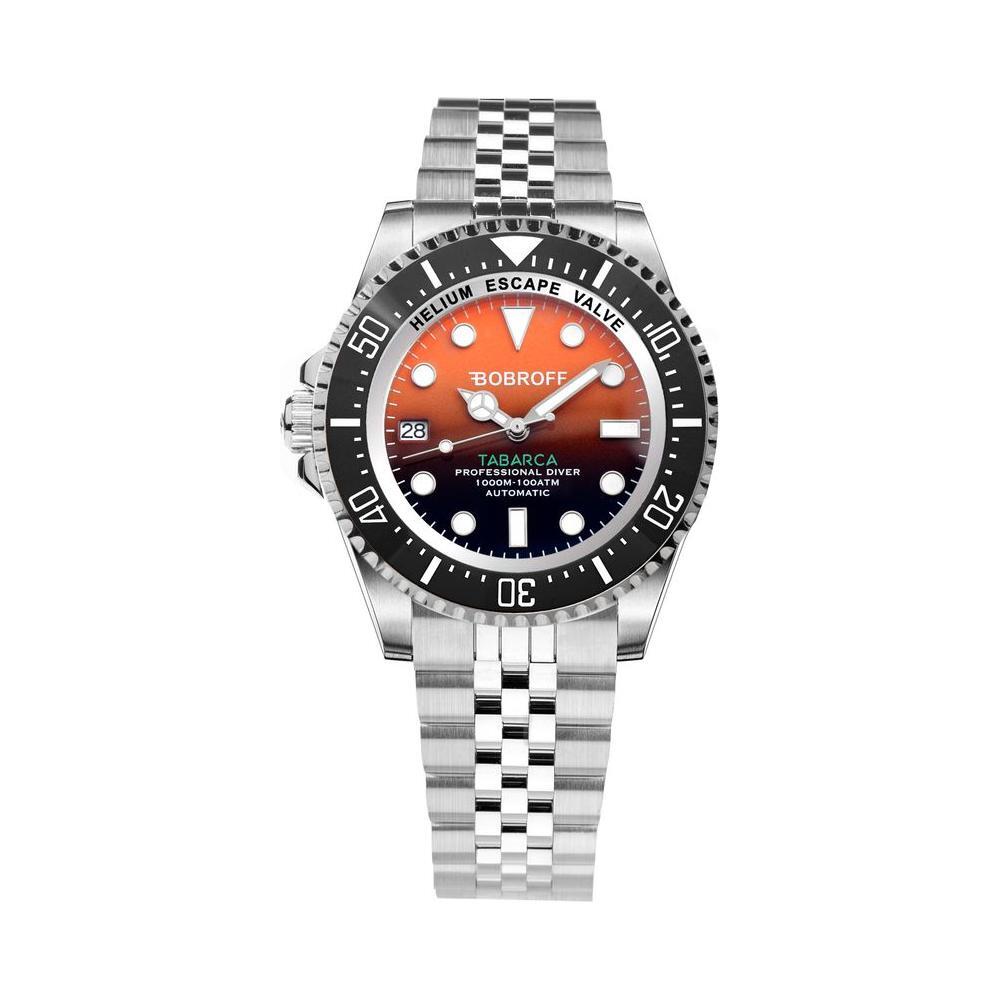 Bobroff Silver Stainless Steel Dress Watch